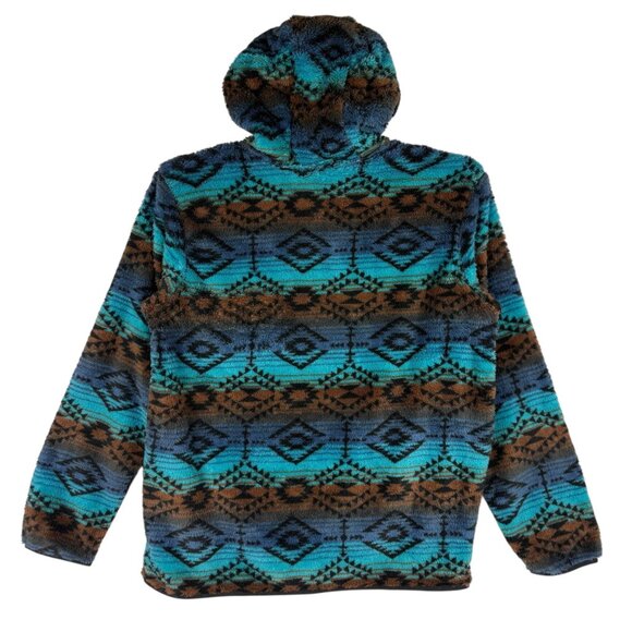 Ariat Men's Pullover Enamel Blue Serape Polar Bear Fleece Hood Size Large NWT - Picture 7 of 11